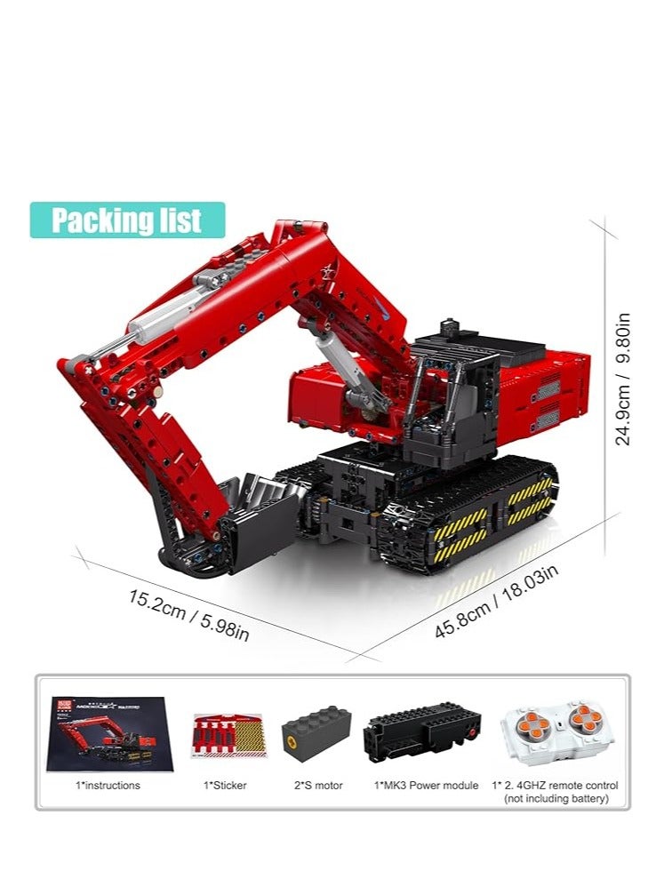 mould king 15062 Educational Heavy-Duty Excavator Building Blocks Kit, APP RC Control Excavator Construction Model to Build,  for Boys & Girls Age 8+/Adults  - Image 4