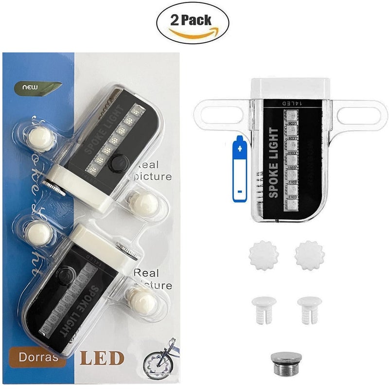 Dorras Bike Wheel Lights (2 Pack) - Waterproof LED Bicycle Spoke Tire Lights - Great Gift for Kids Adults - 30 Different Patterns Change - Bike Accessories - Black - Image 5