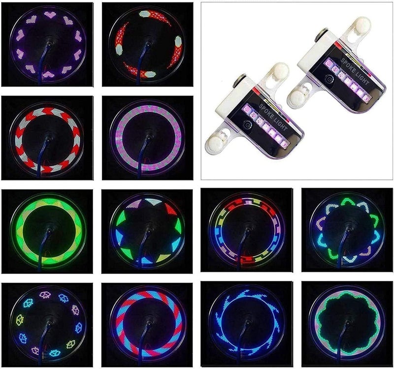 Dorras Bike Wheel Lights (2 Pack) - Waterproof LED Bicycle Spoke Tire Lights - Great Gift for Kids Adults - 30 Different Patterns Change - Bike Accessories - Black - Image 2