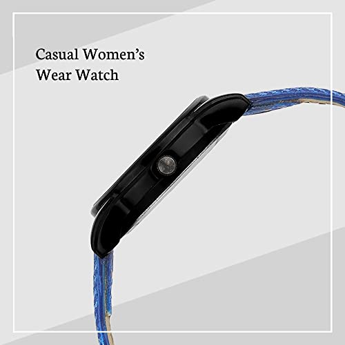 Relish Women's Flower Design Casual Analog Watch with PU Leather Strap ( Blue ) - Image 3