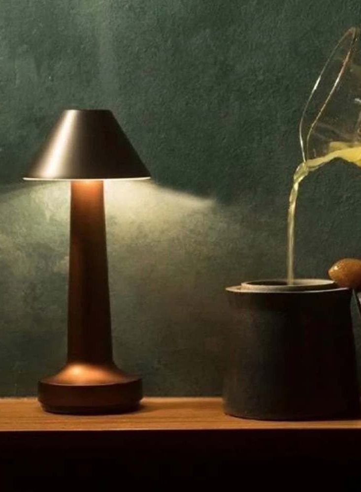 Yuwell Portable Led Table Lamp With 3 Light Color Modes With Touch Sensor 3-Levels Brightness Desk Lamp For Room Party And Restaurant Decor Desk Lamp Bronze - Image 3