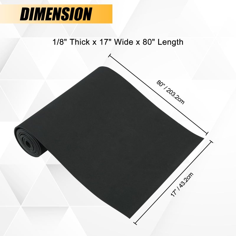 FLKQC Sponge Neoprene Without Adhesive Foam Rubber Sheet, 1/8" x 17" x 80" Neoprene Rubber Sheet, Neoprene Padding Sheet, Cut to Multiple Dimensions and Lengths for DIY Padding Gaskets - Image 2
