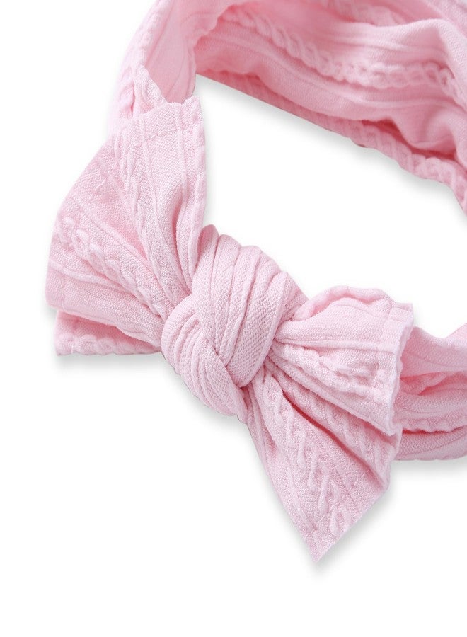 ARENDELLE Pure Cotton Headband with Big Bow in Light Pink for Babies (0-2 Years) [AHA406] - Image 3