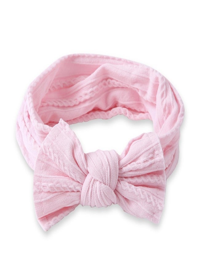 ARENDELLE Pure Cotton Headband with Big Bow in Light Pink for Babies (0-2 Years) [AHA406] - Image 2
