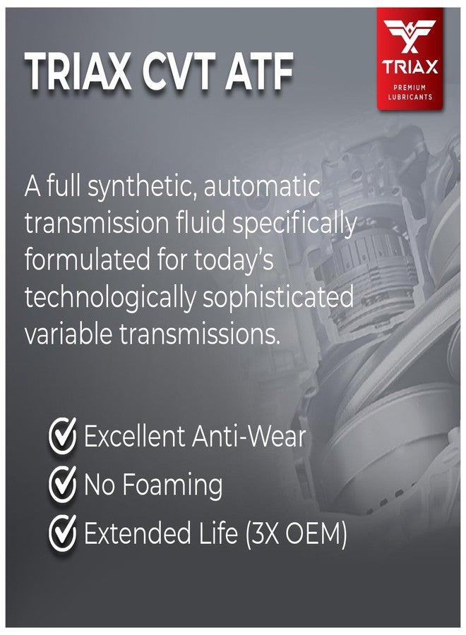 TRIAX CVT ATF OEM Grade Universal Non-Slip CVT Transmission Fluid; Surpasses All OEM Specs (5 Quart Jug) - Image 4