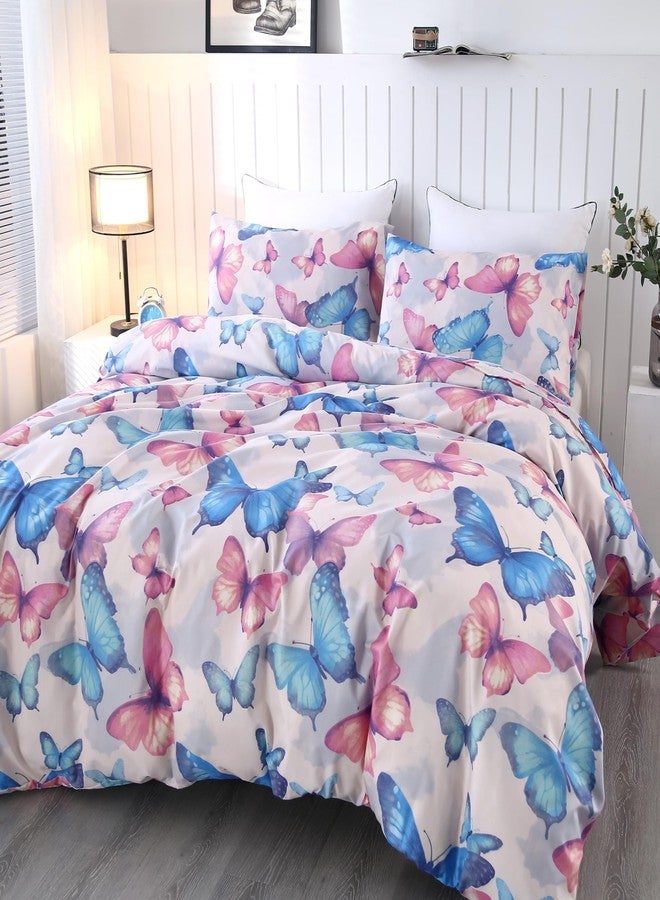 SDIII Colorful Butterfly Duvet Cover Twin with 2 Pillowcases, Not Including Comforter Inside, Soft Microfiber Butterfly Bedding for Girls Kids Teens - Image 3