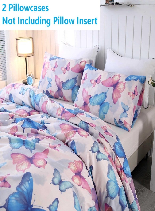 SDIII Colorful Butterfly Duvet Cover Twin with 2 Pillowcases, Not Including Comforter Inside, Soft Microfiber Butterfly Bedding for Girls Kids Teens - Image 4