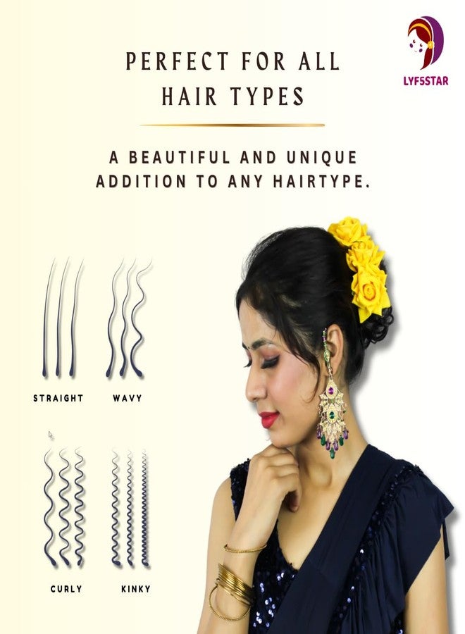 LYF5STAR Handmade Artificial Yellow Rose Flower Tiktok Hairpin | Bridal Hair Accessories | Artificial Yellow Rose Hair pin | Stylish and Elegant Hair Accessories for Women & Girls | Pack of 2 - Image 5