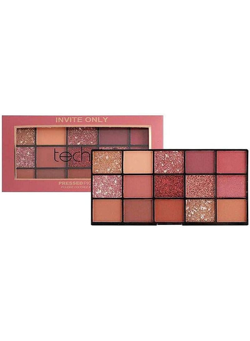 Technic Pressed Pigment Eyeshadow Palette Invite Only 15 Color - Image 1