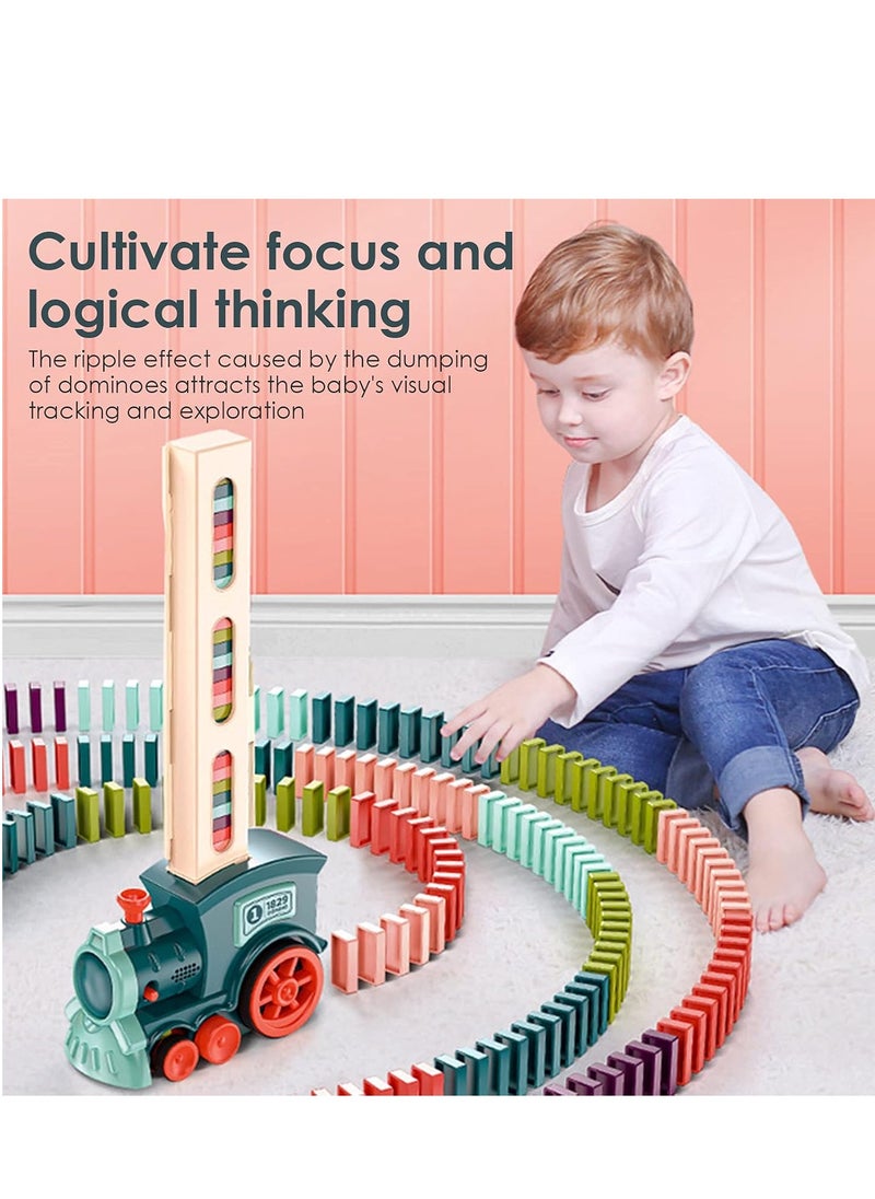 child toy - Kids Electric Domino Train Car with Domino Bricks, Sound and Light - Fun Educational Toy - Image 1