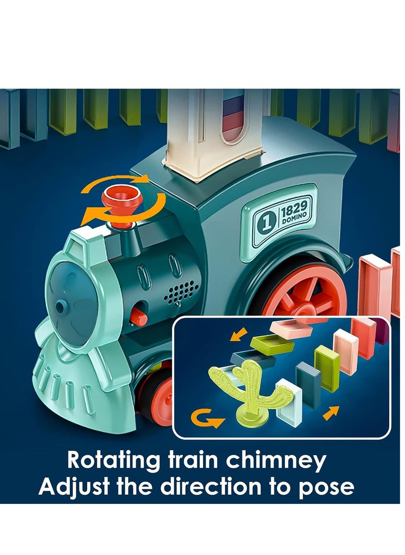 child toy - Kids Electric Domino Train Car with Domino Bricks, Sound and Light - Fun Educational Toy - Image 1