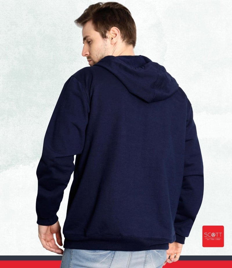 Scott International Men's Rich Cotton Regular Fit Hooded Sweatshirt Hoodie(1.1_ssh6_XXXL,Navy Blue,XXX-Large) - Image 2