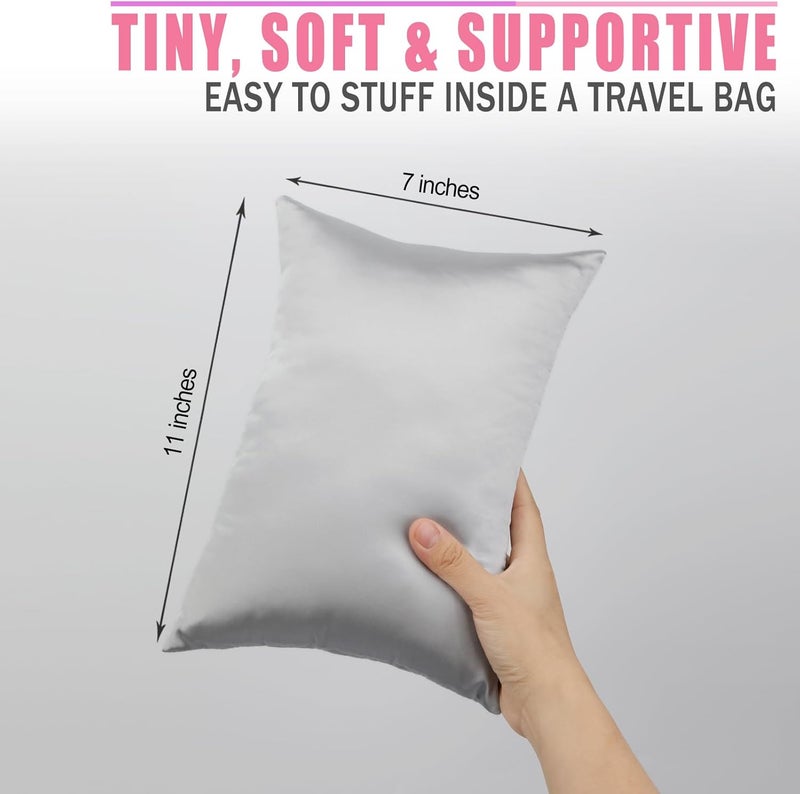 HapiPoppy Knee Pillow Leg Pillows 11" x 7.8" Silky Small Hip Support Pillows Smooth Cooling Between Legs for Side Sleepers Sciatica Joints Pain Relief Post Surgery Cushion Gifts, Satin Silver Gray - Image 5