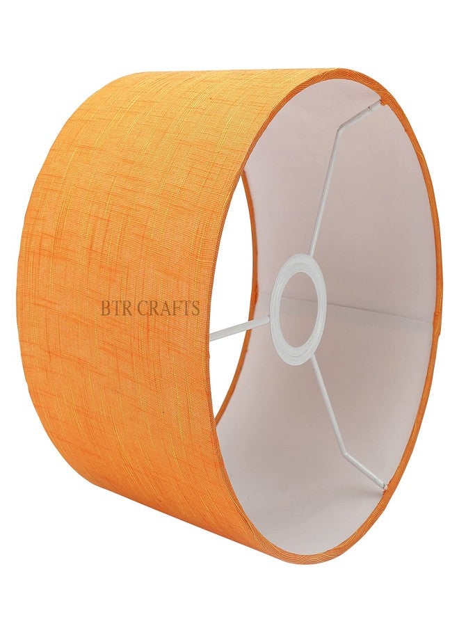 BTR CRAFTS غطاء مصباح أسطواني الشكل، مصنوع من قماش قطني، مقاس 10 بوصات، بنقشة برتقالية، مع حامل ثلاثي القوائم وحامل أرضي (صغير) - Image 5