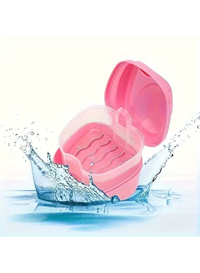 صندوق تخزين تنظيف الأسنان على شكل تفاحة وردي مع فلتر مقاوم للتسرب لحالات السفر - Image 5