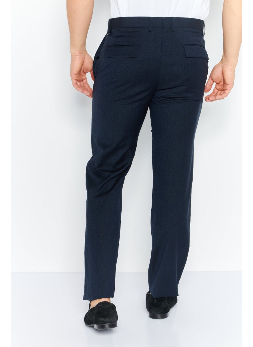 Selected Homme Men Long Regular Fit Solid Chino Pants, Navy  - Image 4