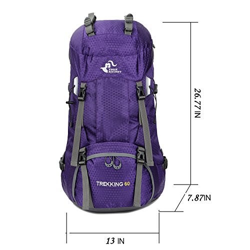 Bseash 60L Waterproof Hiking Camping Backpack with Rain Cover, Large Outdoor Sport Travel Daypack Rucksack for Climbing - Image 2
