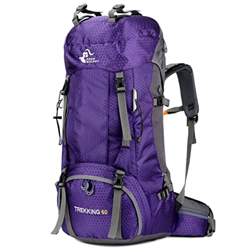 Bseash 60L Waterproof Hiking Camping Backpack with Rain Cover, Large Outdoor Sport Travel Daypack Rucksack for Climbing - Image 1