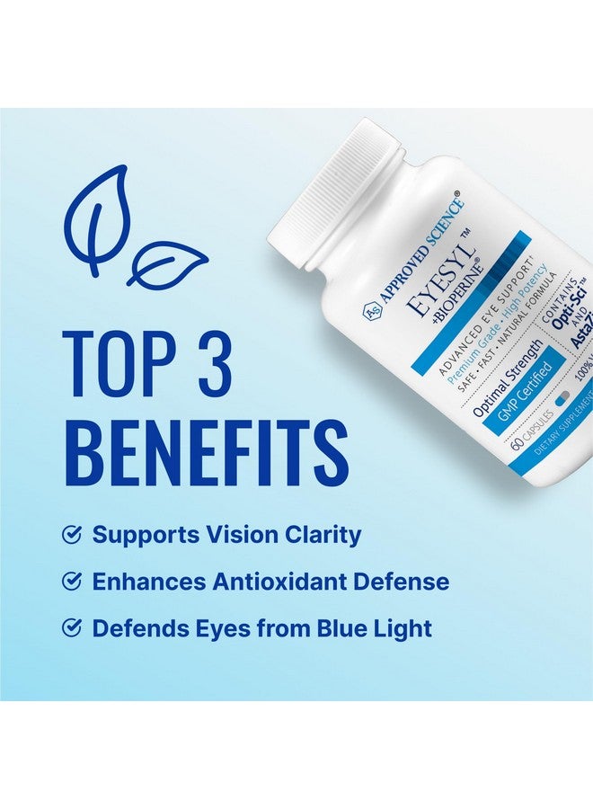 Approved Science EyeSyl - Eye Support Supplement - Chromium Picolinate, Taurine, Lutein, Zeaxanthin, Bilberry, BioPerine - 1 Month Supply - 60 Capsules - Made in The USA - Image 3