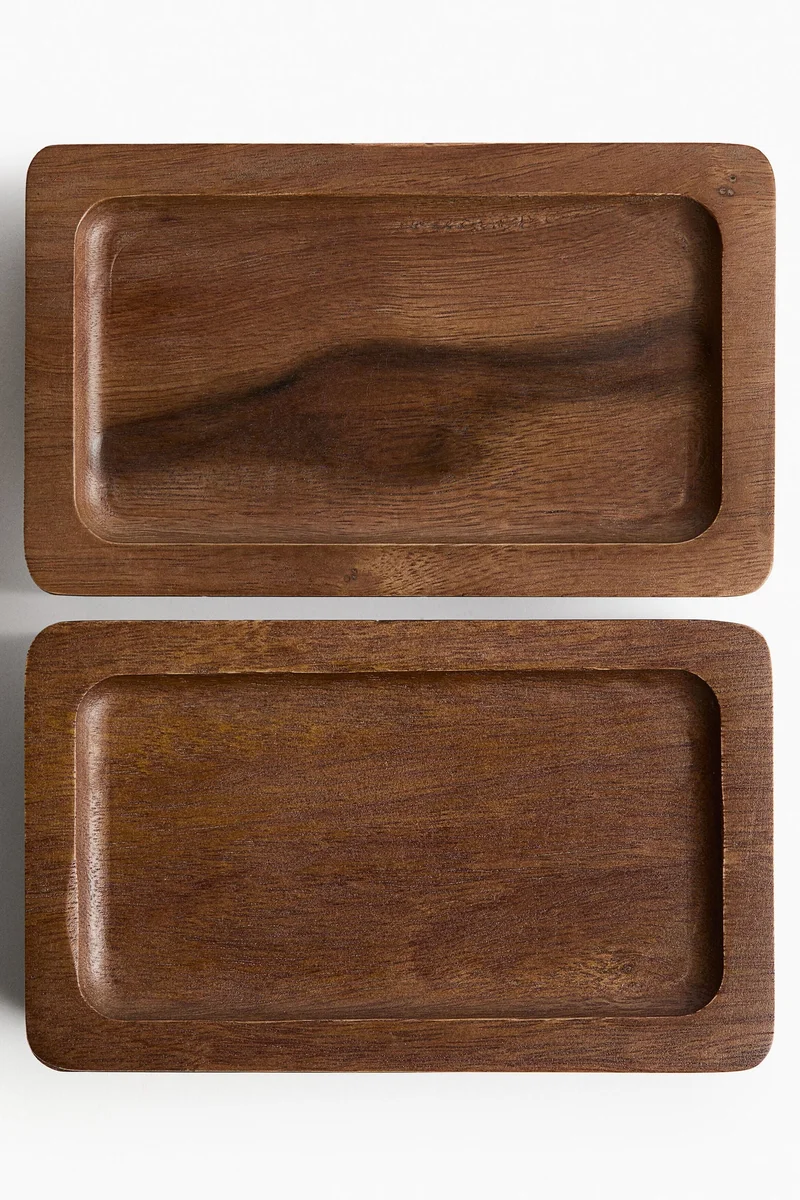 اتش اند ام صندوق تنظيم صغير من الخشب