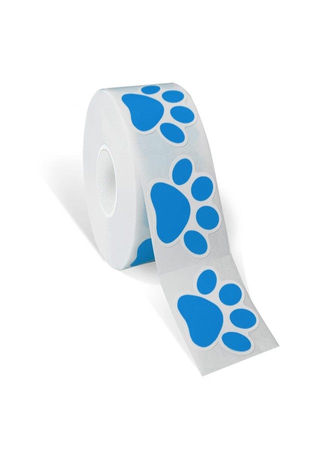 STARLIBOO Paw Print Stickers, 1.5 inch Dog Paw Stickers, 600pcs Puppy Paws Sticker, Clues Paws Print Sticker(Perforation Line/Blue) - Image 1