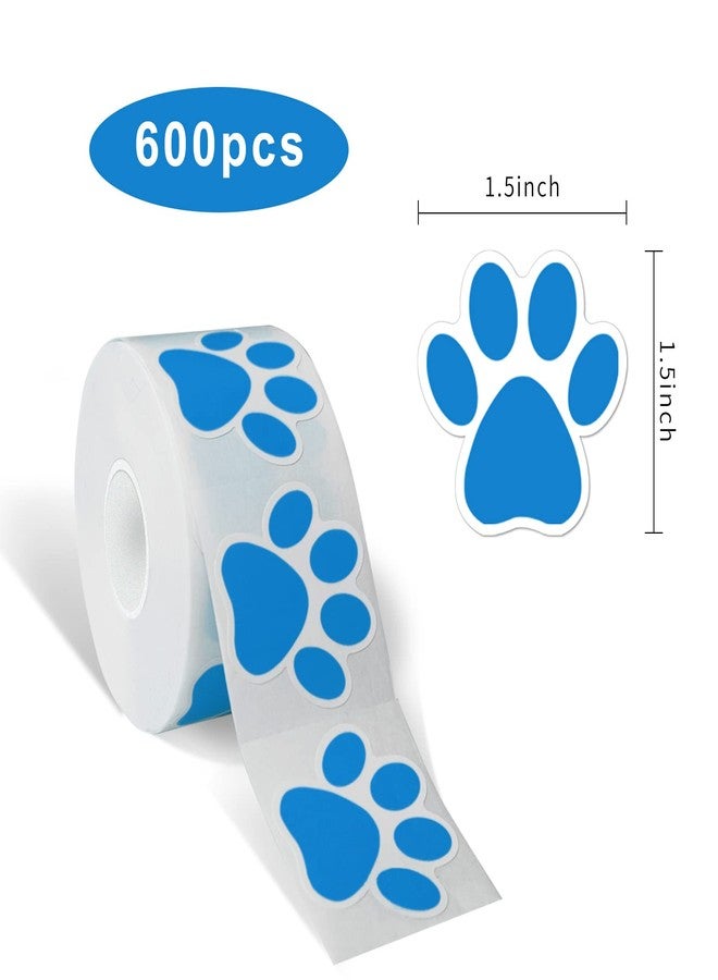STARLIBOO Paw Print Stickers, 1.5 inch Dog Paw Stickers, 600pcs Puppy Paws Sticker, Clues Paws Print Sticker(Perforation Line/Blue) - Image 3
