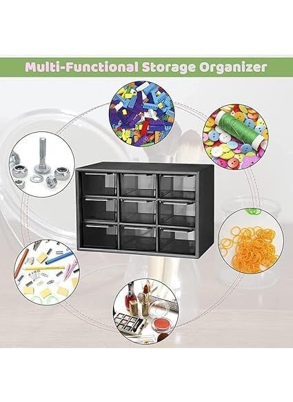 KANDPAND KANDPAND Nine Drawer Storage Box Plastic MultiLayer Storage Cabinet Mini Rectangular Desktop Organizer Drawers for Makeup Cosmetic Jewellery Office Craft Supplies  - Image 5