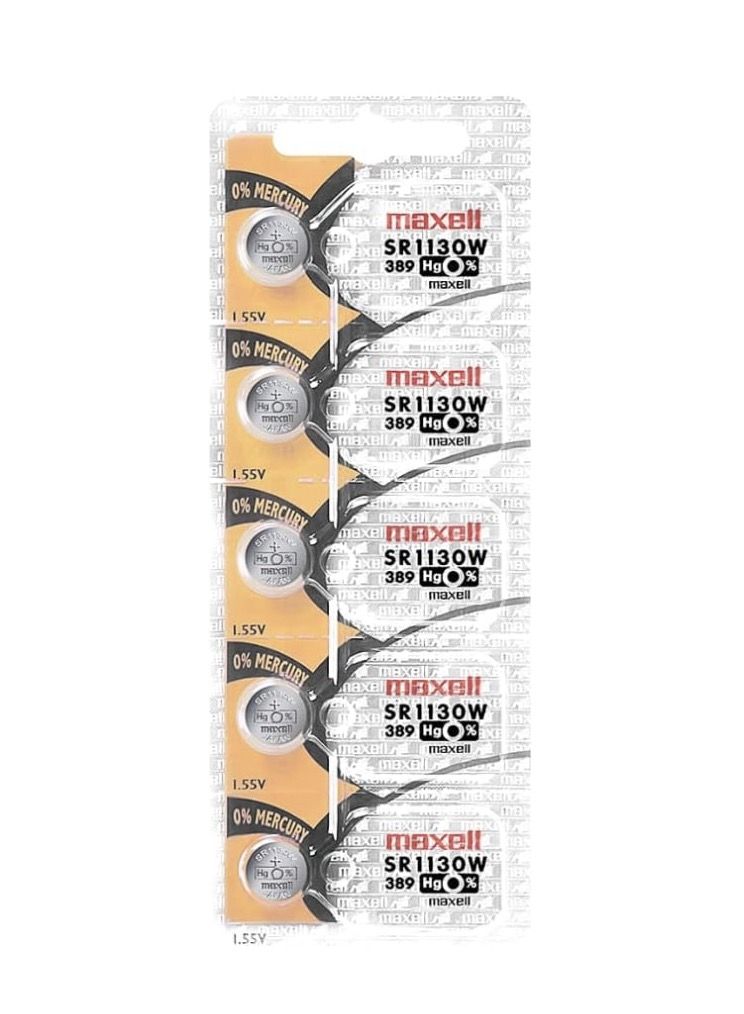 Maxell Watch Battery Button Cell SR1130W 389 Pack of 5 Batteries