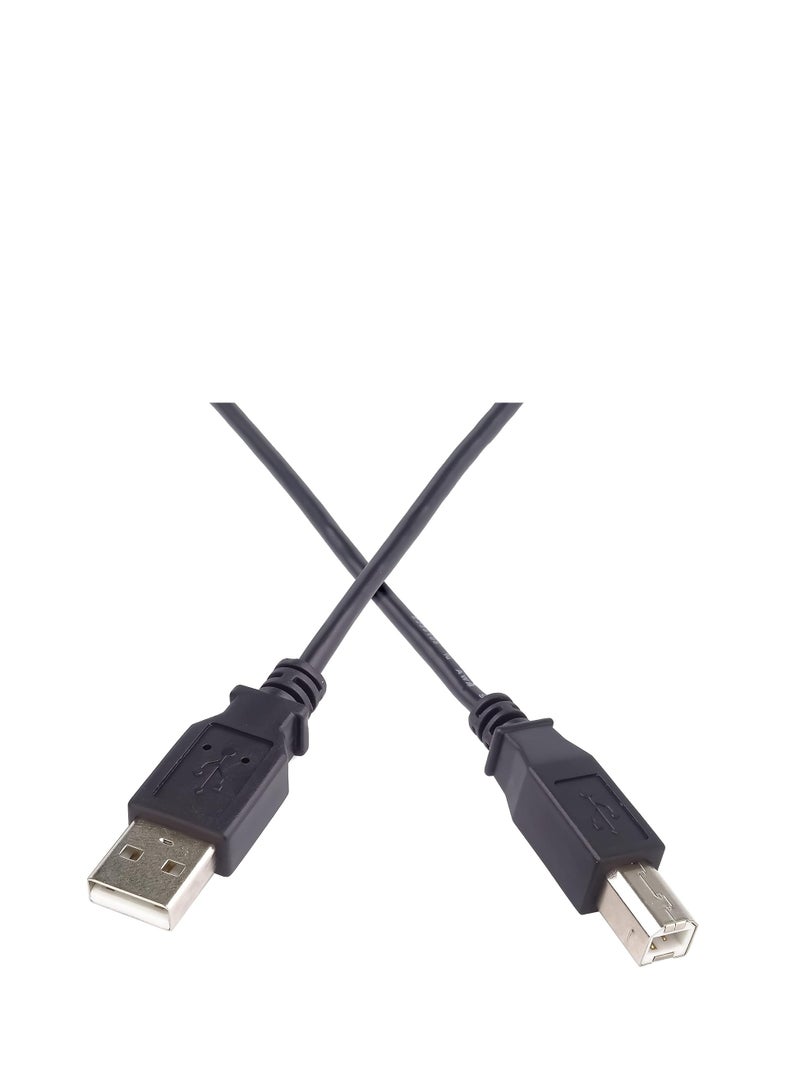 Terabyte Printer Cable USB 2.0 A-Male To B-Male Cord High Speed Scanner Cord Compatible with HP/ Cannon/ Brother/ Samsung/ Dell/ Epson/ Lexmark/ Xerox/ Piano/ Dac -1.5M Black - Image 2