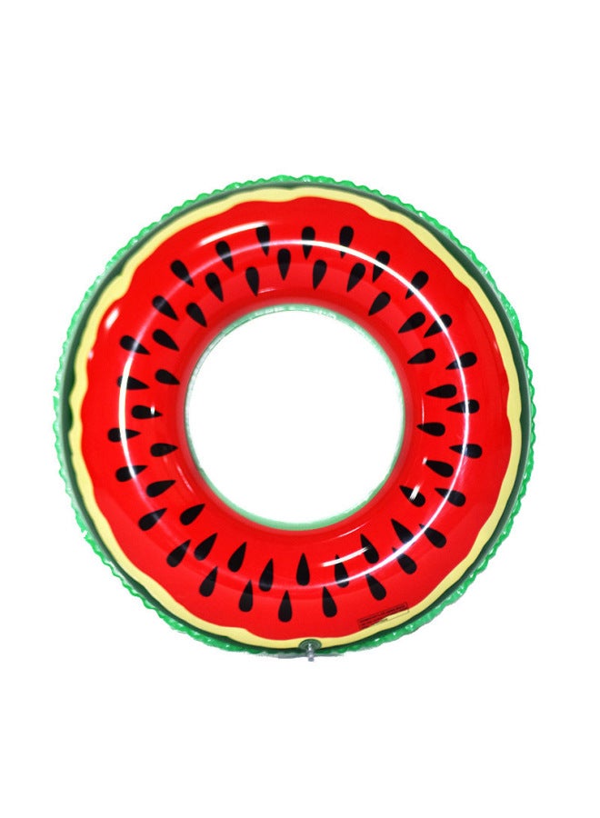 Generic Children Swimming Ring Thickened Popular Pvc Stripe Plaid Inflatable Adult Life Buoy Net Red Float Ring-After Inflating Outer Diameter:70#-Inner Diameter After Inflating:Watermelon Circle - Image 1