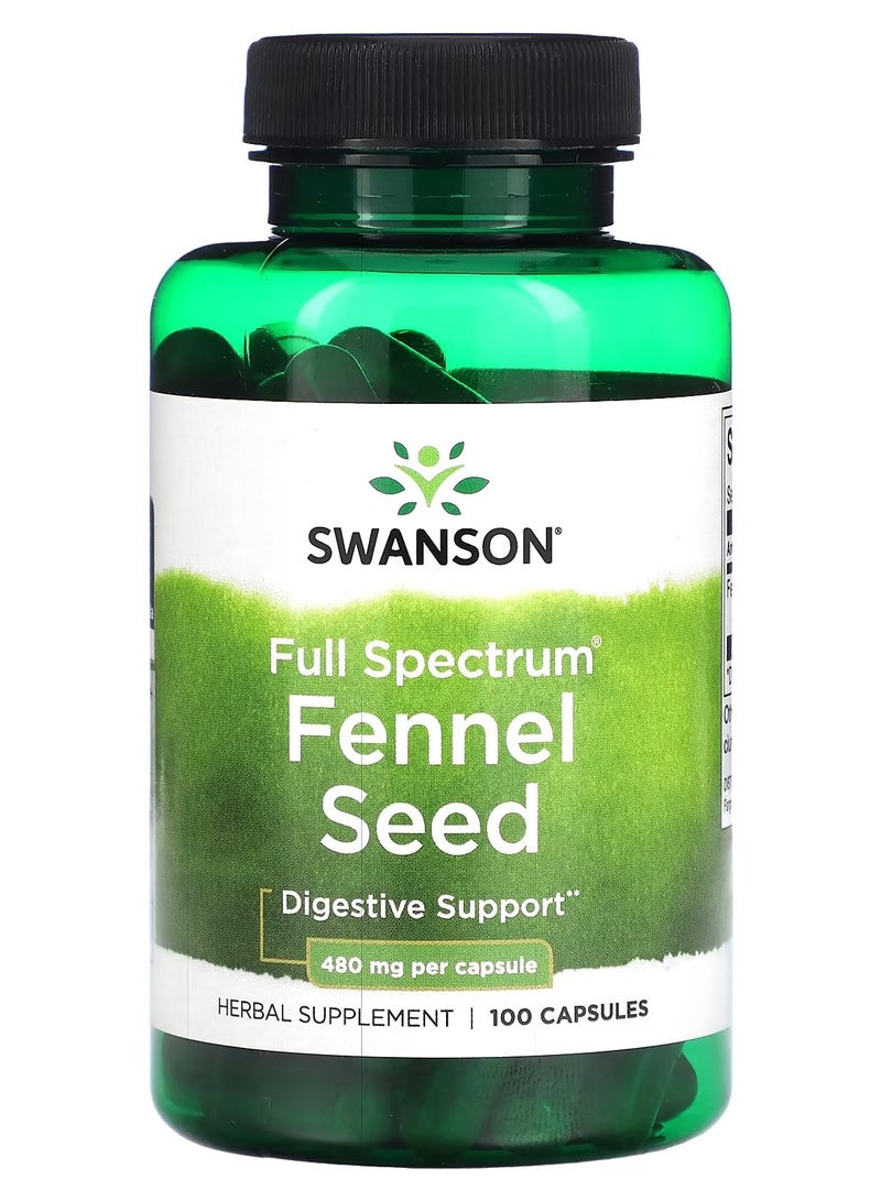 SWANSON Full Spectrum Fennel Seed 480 mg 100 Capsules - Image 1