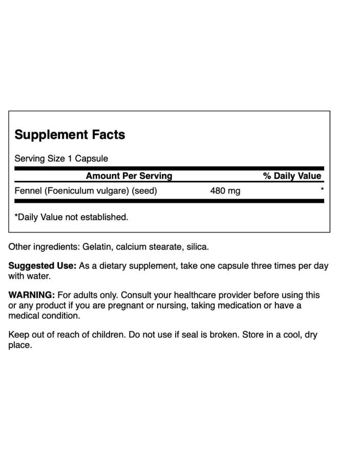 SWANSON Full Spectrum Fennel Seed 480 mg 100 Capsules - Image 2