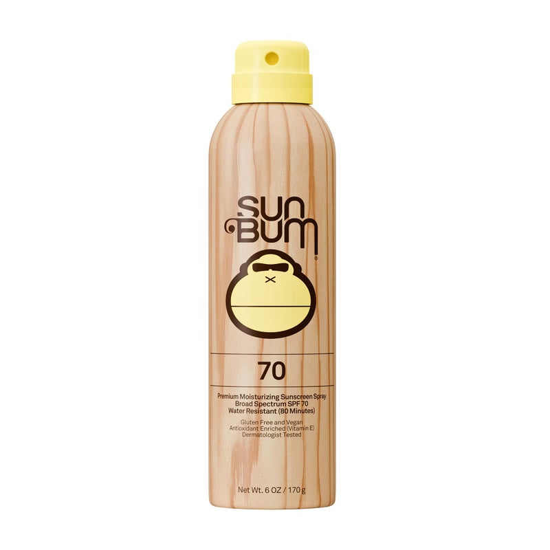 Sun Bum بخاخ واقي شمس صن بوم الأصلي SPF 70 للجسم - واقي شمس مرطب واسع الطيف مع فيتامين E - هاواي 104 متوافق مع قانون الشعاب المرجانية - خالي من أوكتينوكات وأوكسي بنزون - 6 أونصات - Image 2