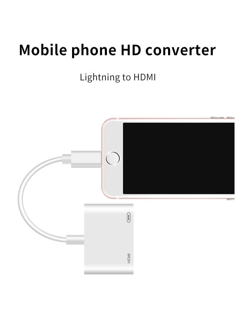Samu - Lightning To HDMI Digital Av Adapter Work Without Charging White - Image 1