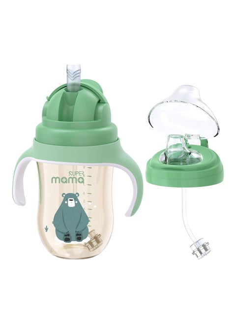 Toddler Straw Cups Sippy Cup with Weighted Straw for Kids and Girls Spill Proof  330ml 11oz Green