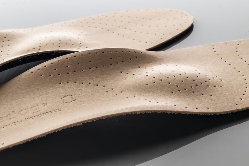 Pedag Viva High Semi-Rigid Arch Support Insoles with Metatarsal Pad and Heel Cushion - Tan Leather, US W10/M7/EU40 - Image 2