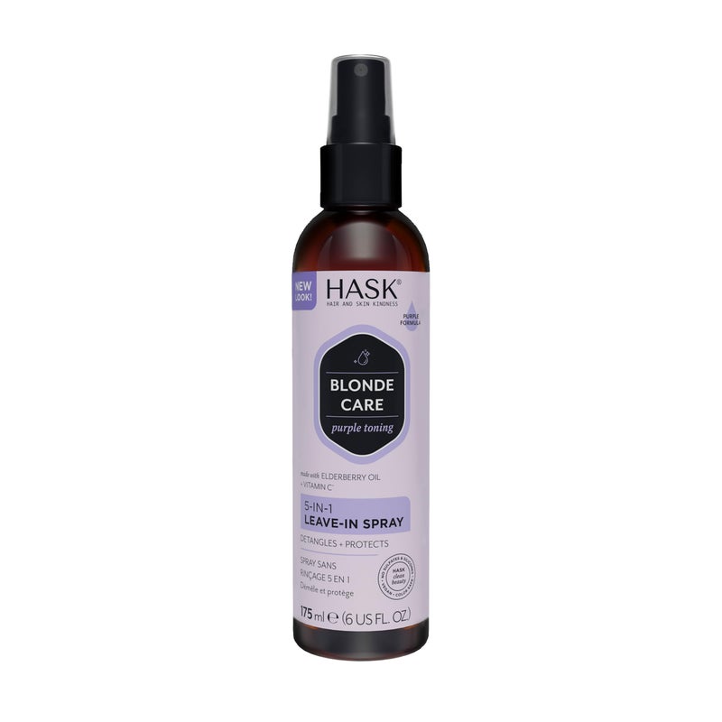 HASK BLONDE CARE 5-IN-1 Leave-In Spray Conditioner - vegan formula, cruelty free, color safe, gluten-free, sulfate-free, paraben-free - Image 1
