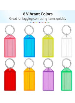 HomarKet Key Chain, 32pcs Classified Luggage Tag Assorted Color Plastic Key Chain Labels with Ring and Flap Label Multicolour for Pets Hotel Home Office Key Cabinet  - Image 4