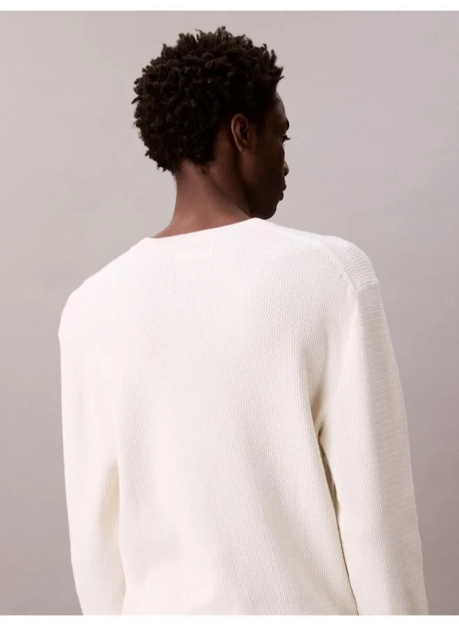 CALVIN KLEIN  Long Sleeve Texture Crew Neck Sweater for Men | Best Price UAE