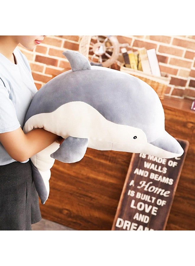 Levenkeness Dolphin Plush Hugging Pillow Soft Large Dolphins Stuffed Animal Toy Doll Gifts For Kids Valentine Christmas Bedding (23.6") - Image 1