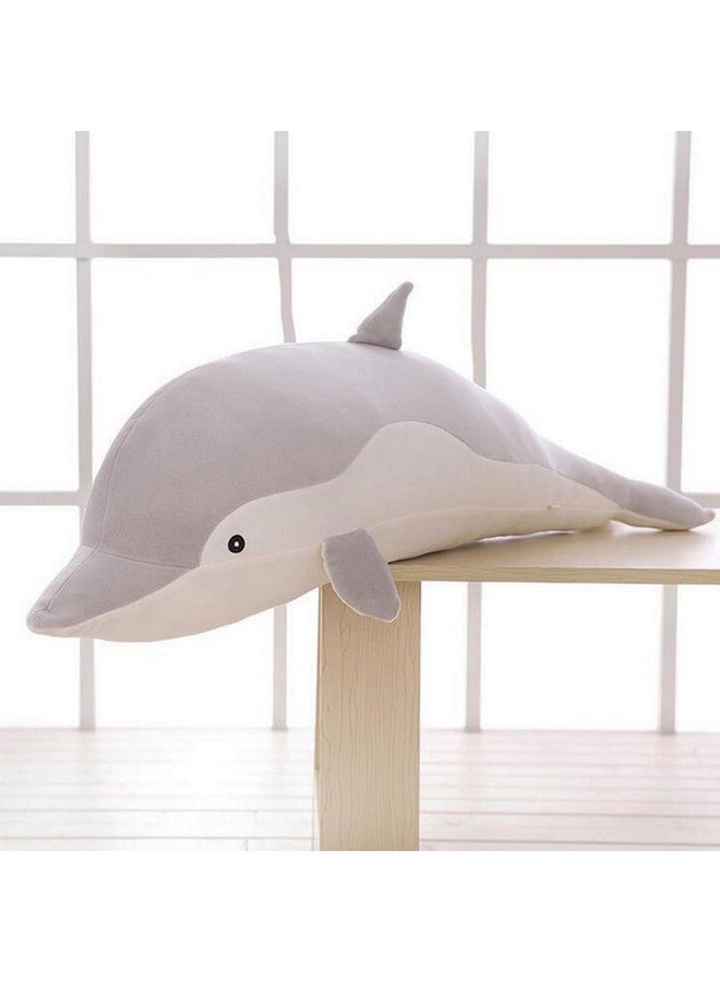 Levenkeness Dolphin Plush Hugging Pillow Soft Large Dolphins Stuffed Animal Toy Doll Gifts For Kids Valentine Christmas Bedding (23.6") - Image 3