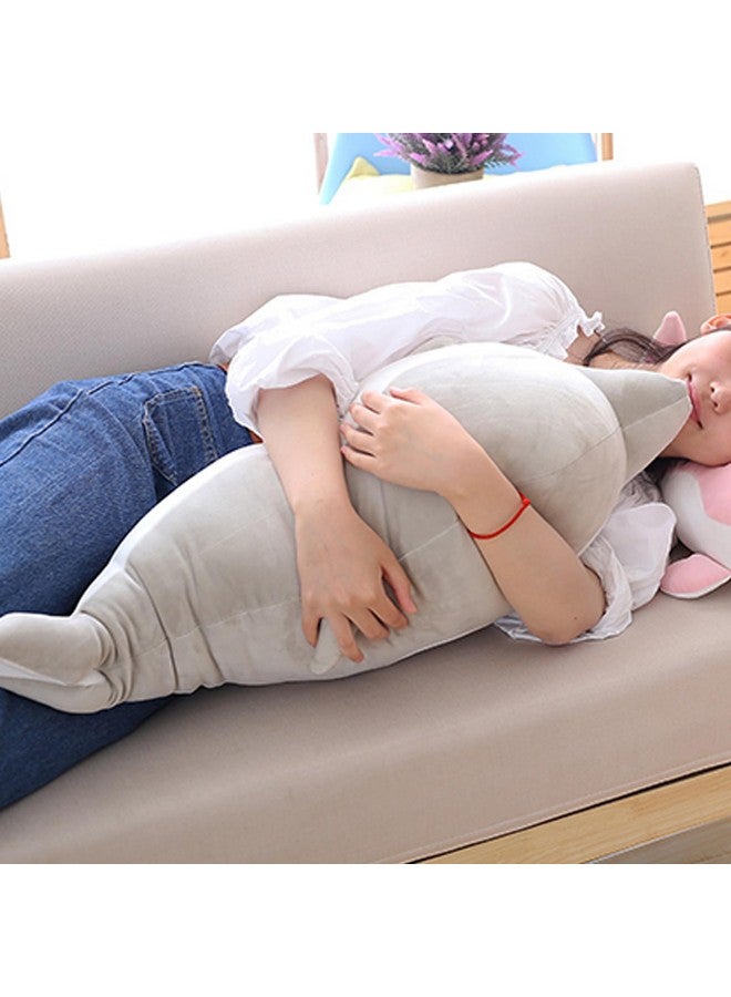 Levenkeness Dolphin Plush Hugging Pillow Soft Large Dolphins Stuffed Animal Toy Doll Gifts For Kids Valentine Christmas Bedding (23.6") - Image 5