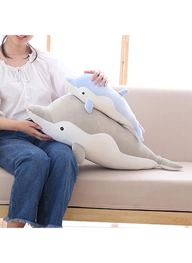 Levenkeness Dolphin Plush Hugging Pillow Soft Large Dolphins Stuffed Animal Toy Doll Gifts For Kids Valentine Christmas Bedding (23.6") - Image 4