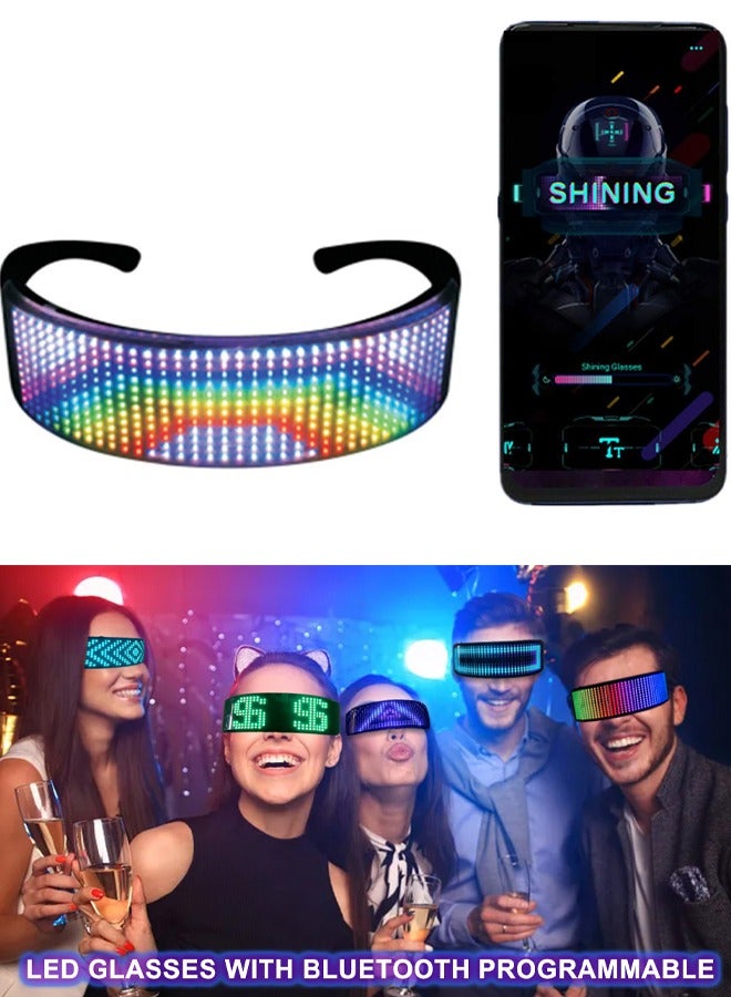 نظارات بلوتوث LED قابلة للتخصيص، نظارات ذكية بشاشة LED للتحكم بالتطبيق للمهرجانات والحفلات الراقصة وأزياء أعياد الميلاد - Image 1