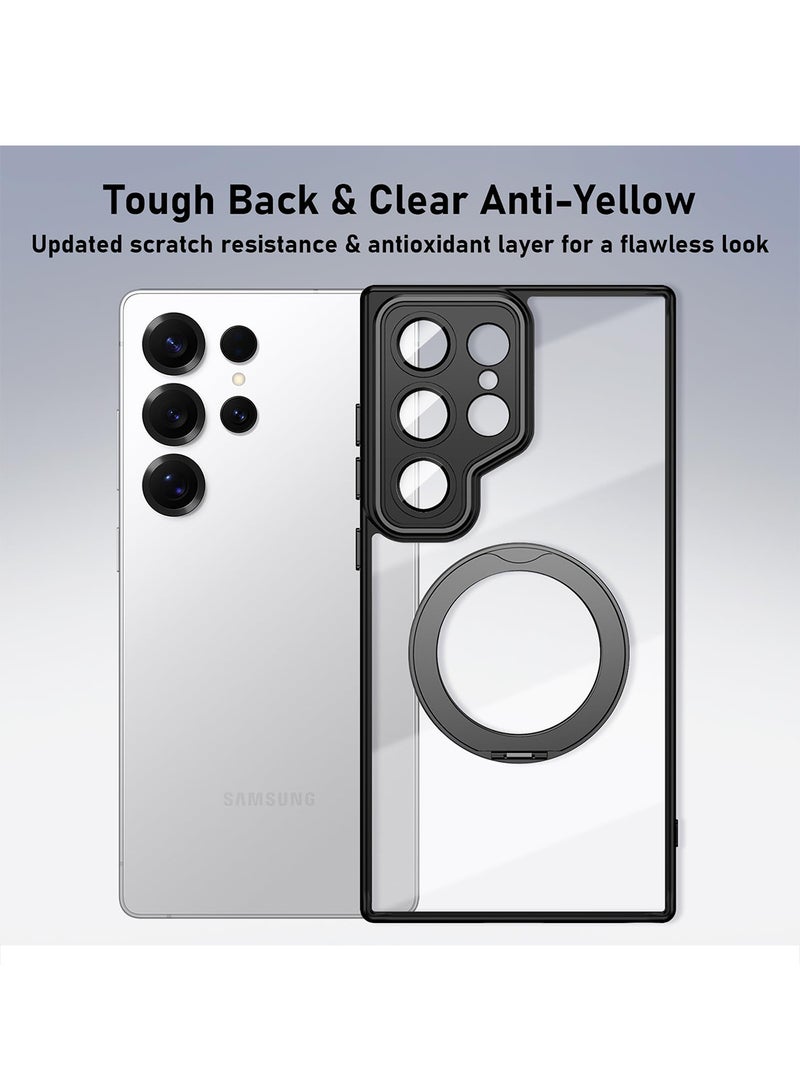 إكس ليفيل جراب ماج سيف لهاتف سامسونج جالاكسي S25 ألترا القابل للطي، مزود بحلقة مغناطيسية قوية، وحامل متين ومتعدد الاستخدامات، مع حماية فائقة من السقوط، وغطاء بحامل مغناطيسي لهاتف سامسونج جالاكسي S25 ألترا مضاد لبصمات الأصابع والخدوش (أسود شفاف) - Image 2