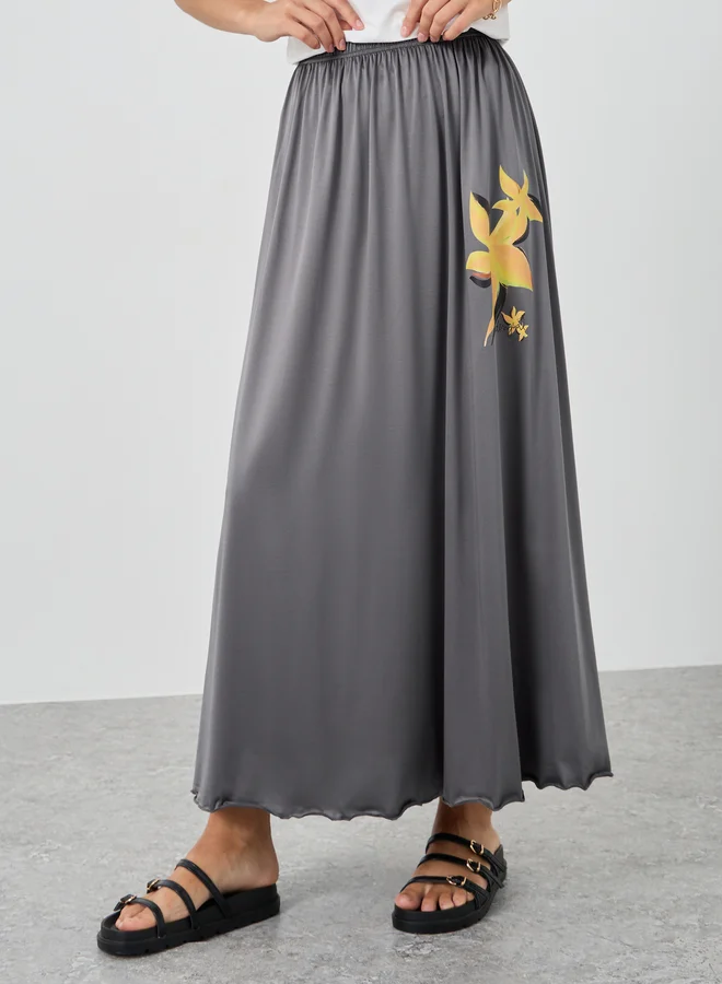 Take Two Take Two Floral Printed A-Line Maxi Skirt