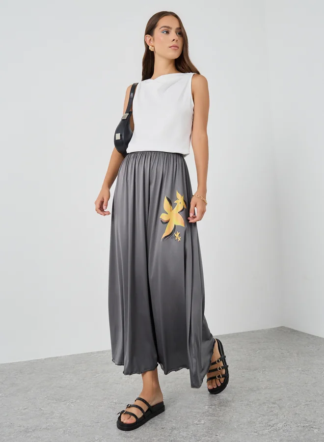 Take Two Take Two Floral Printed A-Line Maxi Skirt