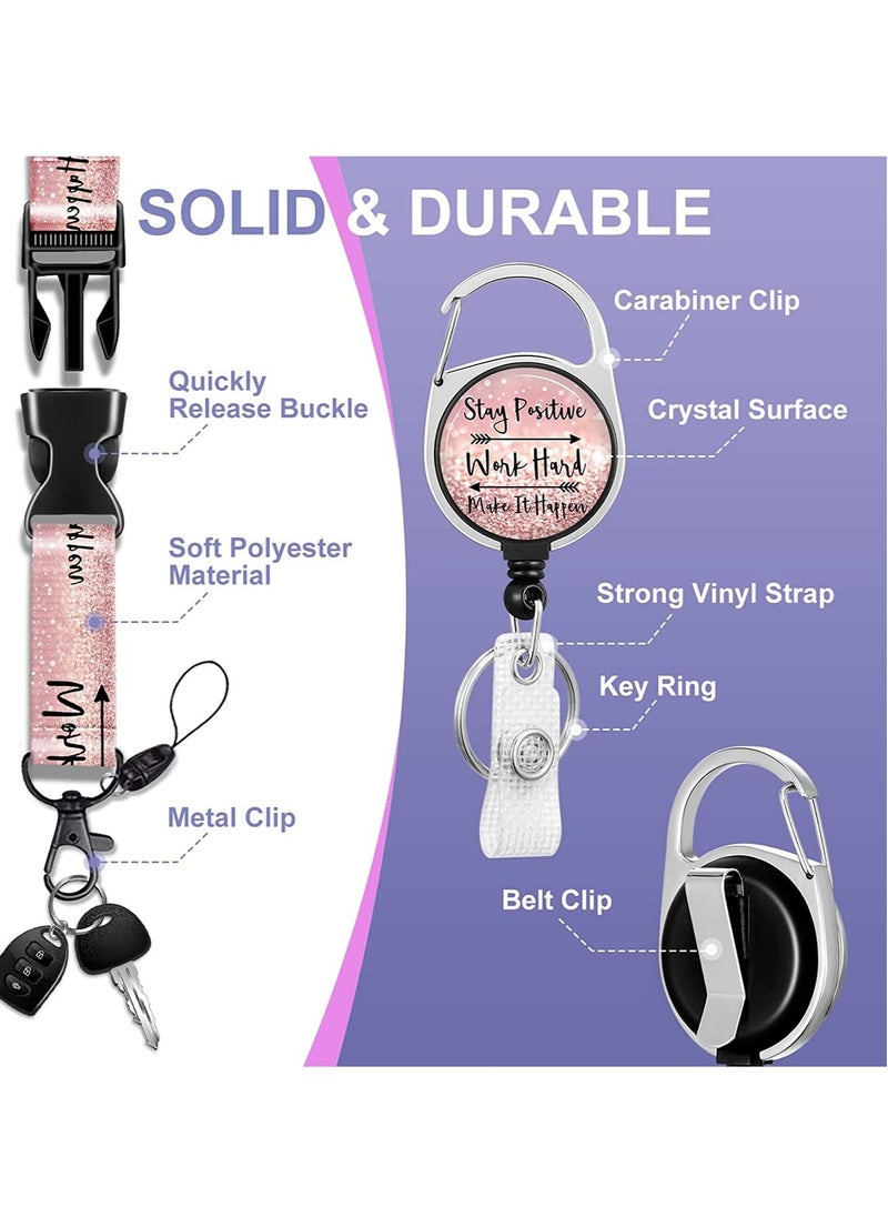 Generic - ID Badge Holder with Lanyard and Retractable Badge Reel Clip,  Id Card Holder Retractable Lanyard, Badge Reel Key Chain for Nurse Nursing Doctor Teacher Student Office Workers 2PCS - Image 1