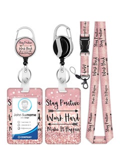 ID Badge Holder with Lanyard and Retractable Badge Reel Clip,  Id Card Holder Retractable Lanyard, Badge Reel Key Chain for Nurse Nursing Doctor Teacher Student Office Workers 2PCS