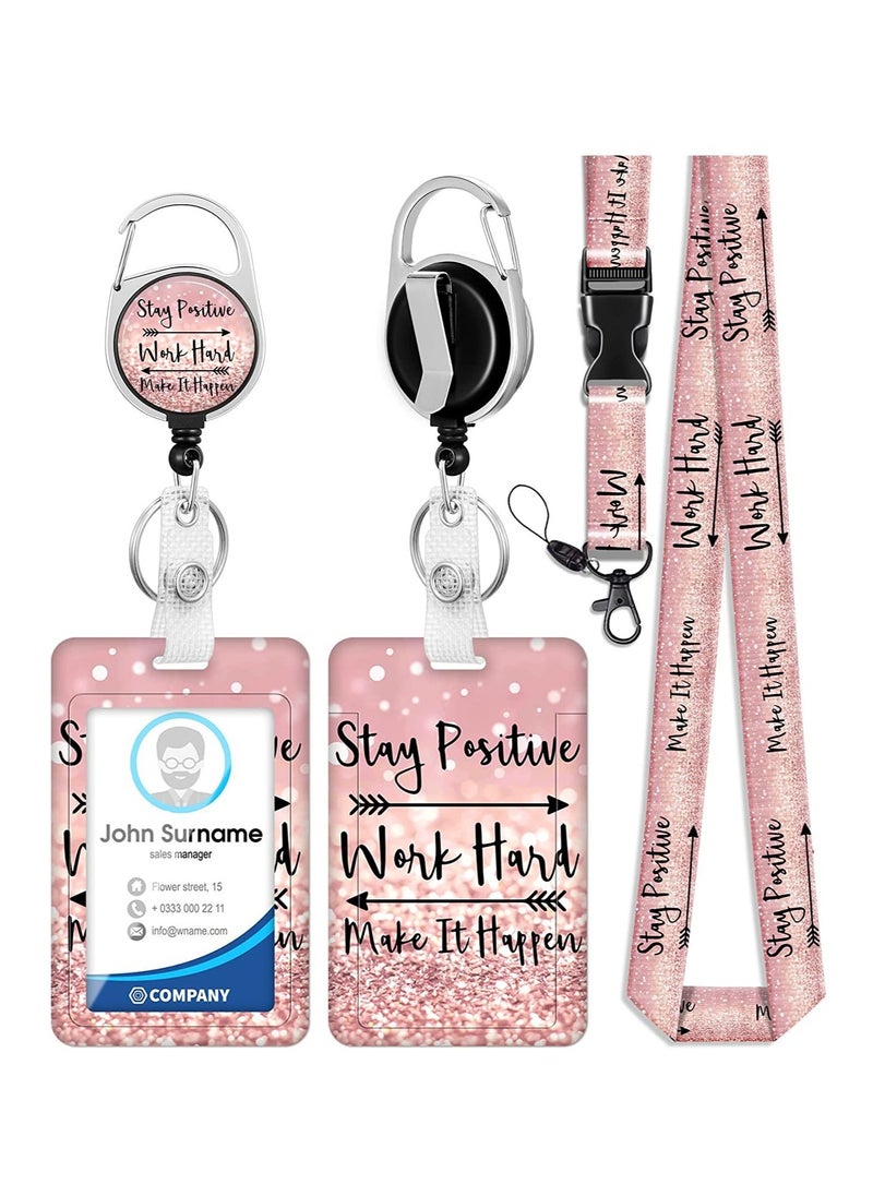 Generic - ID Badge Holder with Lanyard and Retractable Badge Reel Clip,  Id Card Holder Retractable Lanyard, Badge Reel Key Chain for Nurse Nursing Doctor Teacher Student Office Workers 2PCS - Image 1